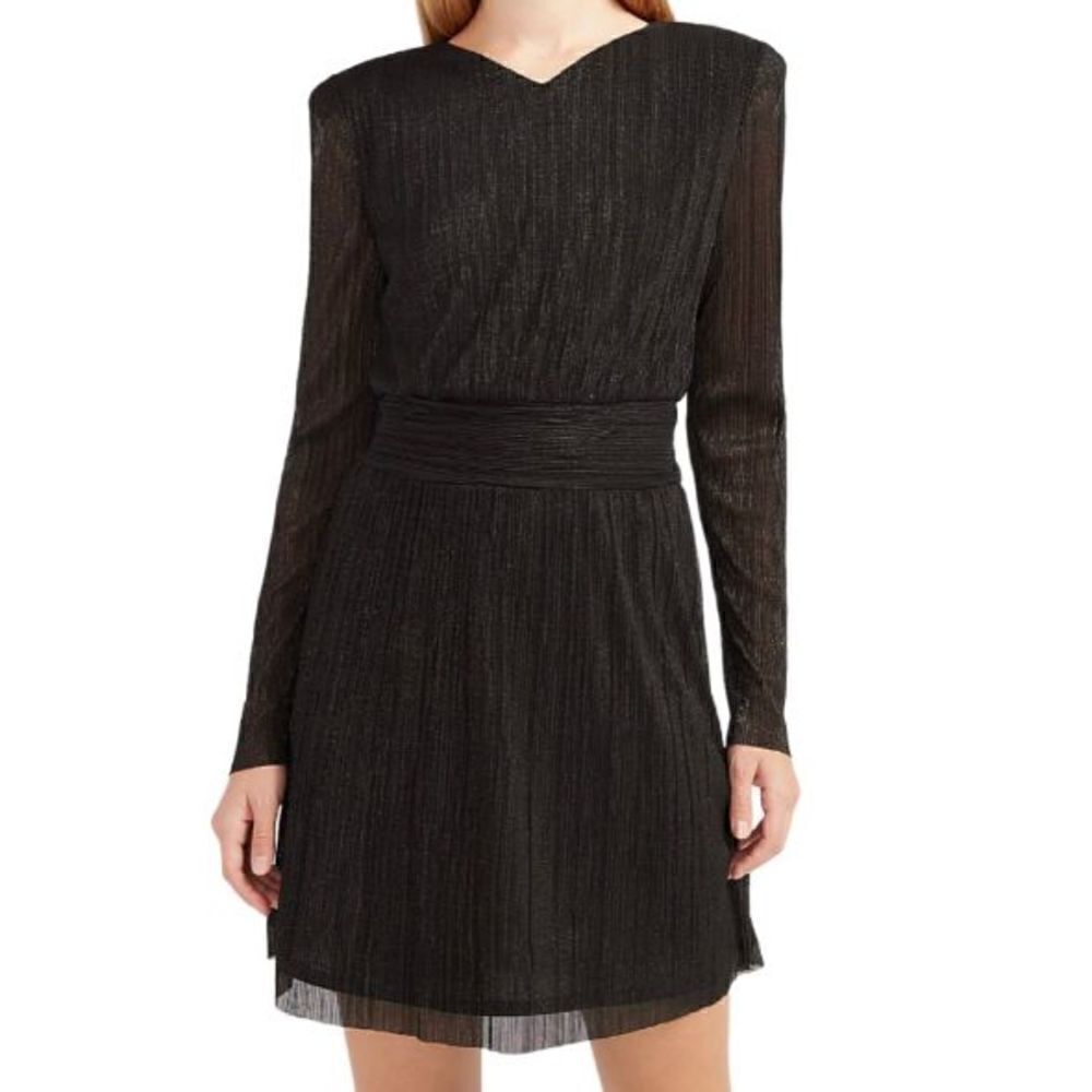 Express Metallic Pleated Dress